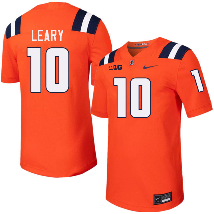 #10 Donovan Leary Illinois Fighting Illini Football Jersey,Uniforms-Orange